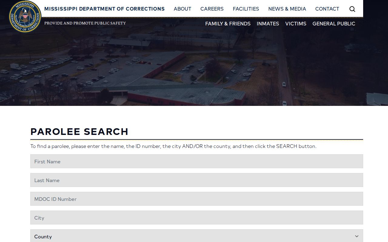 Mississippi parolee search for released inmate supervision