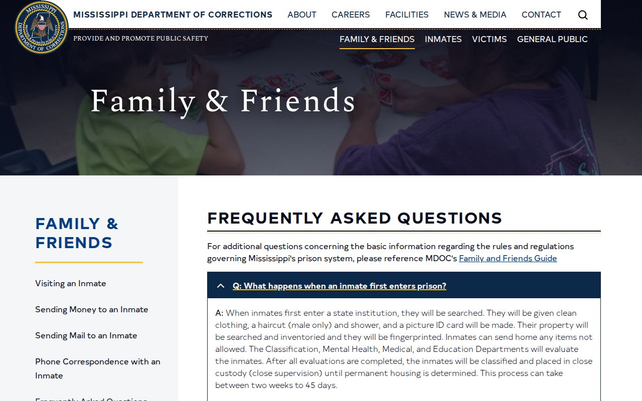 Mississippi MDOC release and discharge logistics information