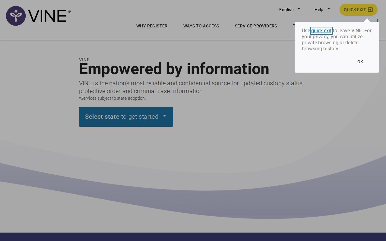 Mississippi VINELink individual inmate search entry